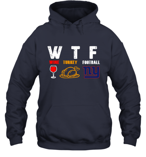 New York Giants Giving Day WTF Wine Turkey Football NFL Youth T