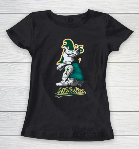 MLB Baseball My Cat Loves Oakland Athletics Women's T-Shirt