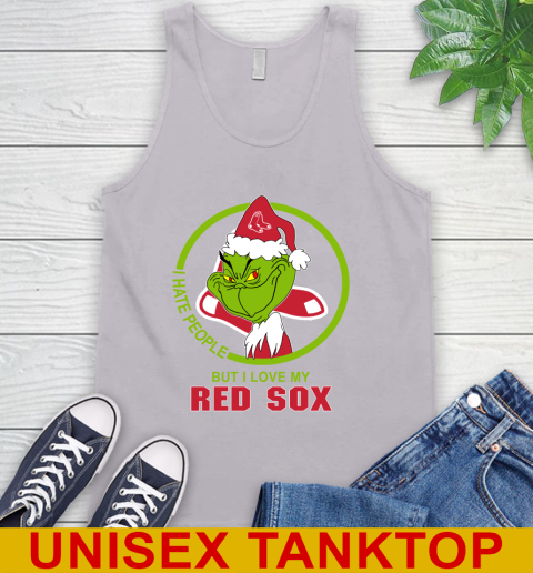 Boston Red Sox MLB Christmas Grinch I Hate People But I Love My Favorite Baseball Team Tank Top 4