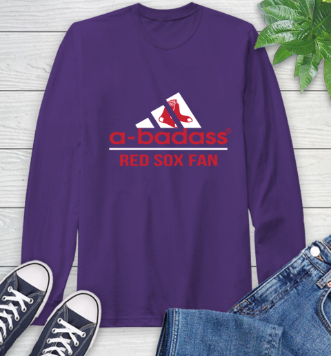 MLB A Badass Boston Red Sox Fan Adidas Baseball Sports Long Sleeve T-Shirt 5