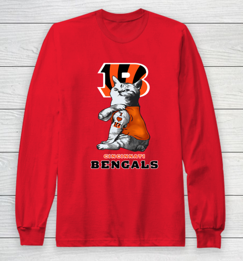 NFL Football My Cat Loves Cincinnati Bengals Long Sleeve T-Shirt 7