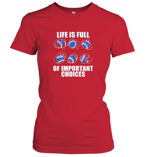 xonm types of baseball pitches shirt life choices pitcher gift ladies t shirt 20 front red