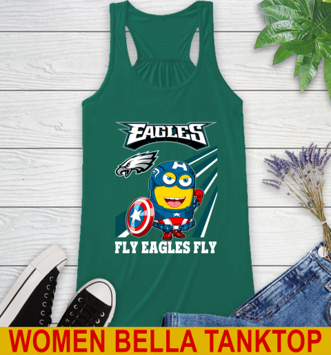 NFL Football Philadelphia Eagles Captain America Marvel Avengers Minion Shirt Racerback Tank 5