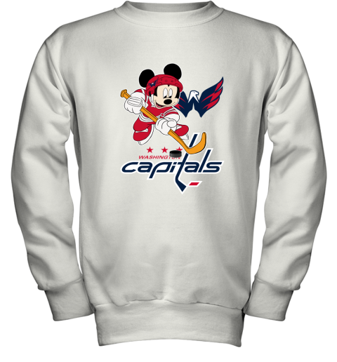 NHL Hockey Mickey Mouse Team Washington Capitals Youth Sweatshirt