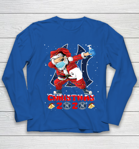 New York Yankees Funny Santa Claus Dabbing Christmas 2020 MLB Youth Long Sleeve 7