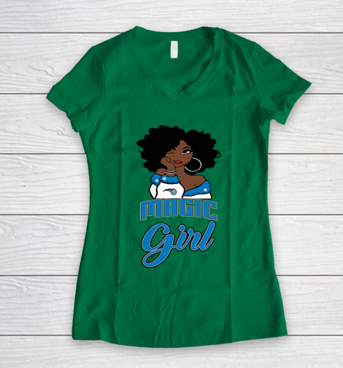 Orlando Magic Girl NBA Women's V-Neck T-Shirt 5