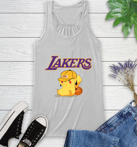 NBA Pikachu Basketball Sports Los Angeles Lakers Racerback Tank