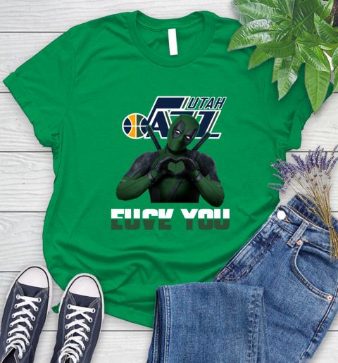 NBA Utah Jazz Deadpool Love You Fuck You Basketball Sports Women's T-Shirt 9