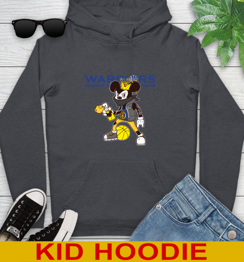 Golden State Warriors NBA Basketball Mickey Peace Sign Sports Youth Hoodie 9