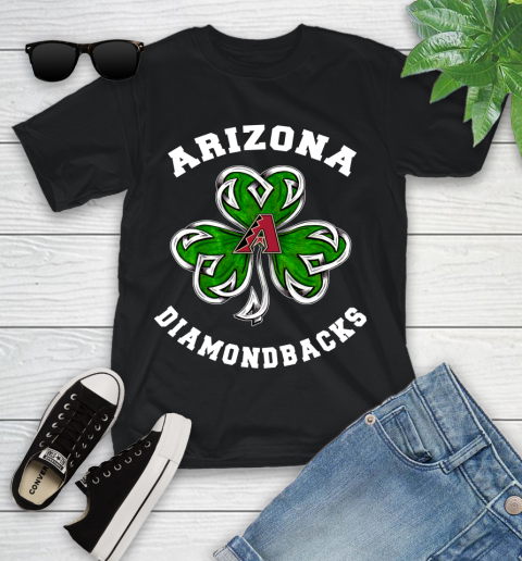 MLB Arizona Diamondbacks Three Leaf Clover St Patrick's Day Baseball Sports Youth T-Shirt