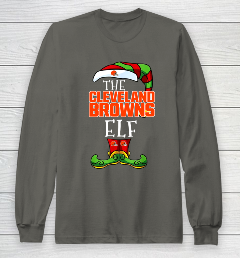 Cleveland Browns Christmas ELF Funny NFL Long Sleeve T Shirt Tee For Sports