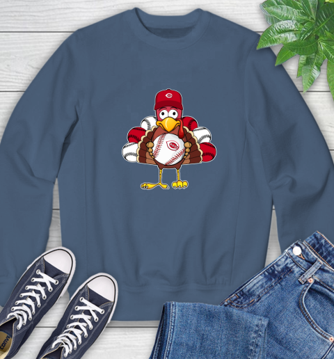 Cincinnati Reds Turkey thanksgiving Sweatshirt 7