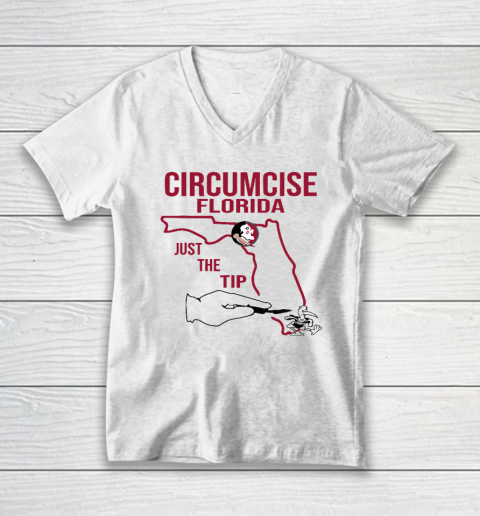 Circumcise Florida Just The Tip Funny V-Neck T-Shirt