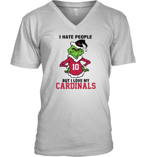 I Hate People But I Love My Cardinals Arizona Cardinals NFL Teams V-Neck T-Shirt