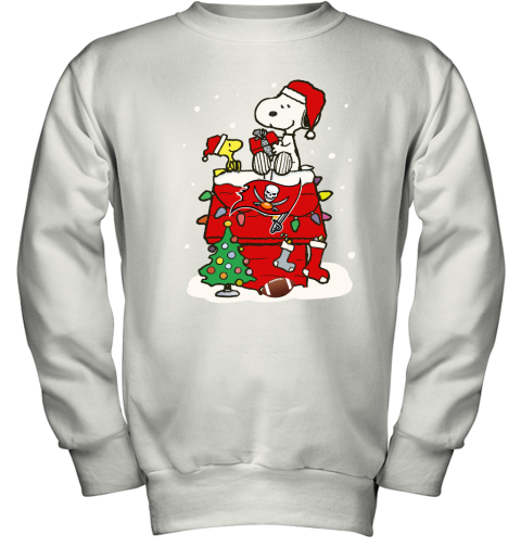 A Happy Christmas With Tampabay Buccaneers Snoopy Shirts Youth Sweatshirt
