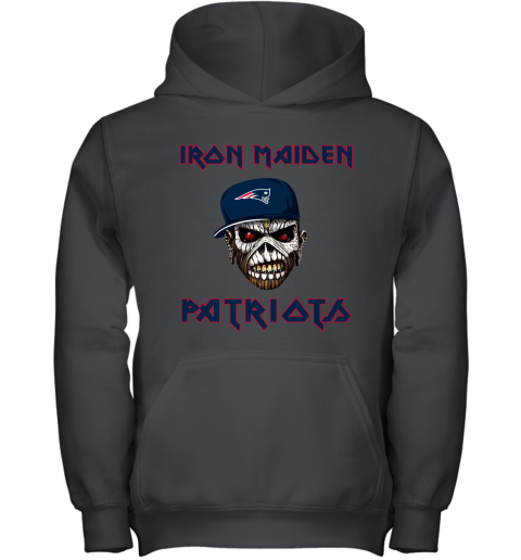NFL New England Patriots Iron Maiden Rock Band Music Football Sports TGY2U6K8utI youth hoodie 43 95 151514 front black