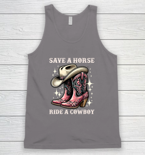 Save A Horse Ride A Cowboy Sarcastic Rodeo Cowgirl Tank Top 5