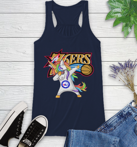 Philadelphia 76ers NBA Basketball Funny Unicorn Dabbing Sports Racerback Tank 13 Philadelphia 76ers NBA Basketball Funny Unicorn Dabbing Sports Racerback Tank - Image 13