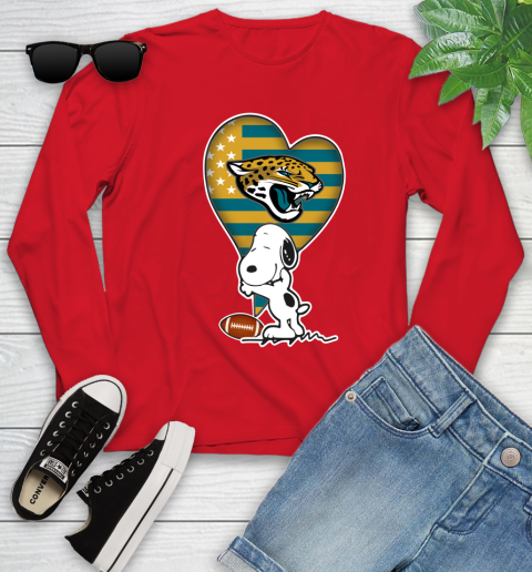 Jacksonville Jaguars NFL Football The Peanuts Movie Adorable Snoopy Youth Long Sleeve 11