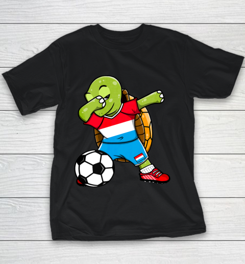 Dabbing Turtle Luxembourg Soccer Fans Jersey Flag Football Youth T-Shirt