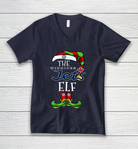 Winnipeg Jets Christmas ELF Funny NHL V-Neck T-Shirt 2