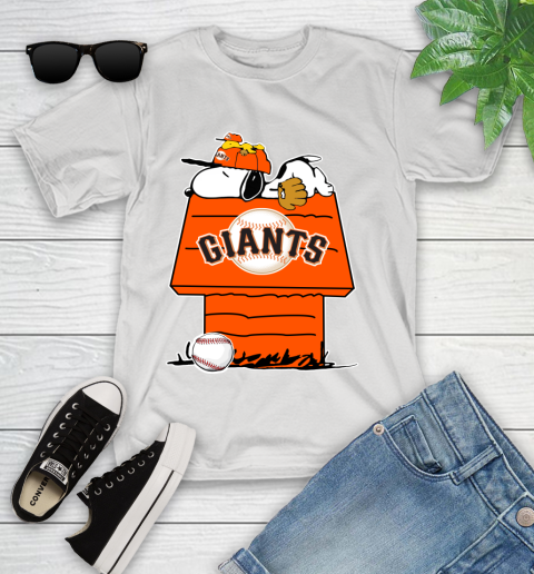 MLB San Francisco Giants Snoopy Woodstock The Peanuts Movie Baseball T Shirt_000 Youth T-Shirt