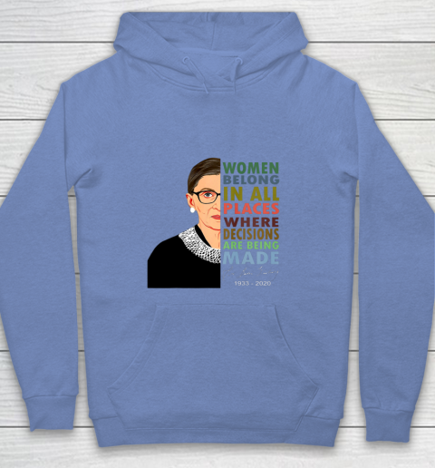 RBG Women Belong In All Places Ruth Bader Ginsburg Youth Hoodie 7