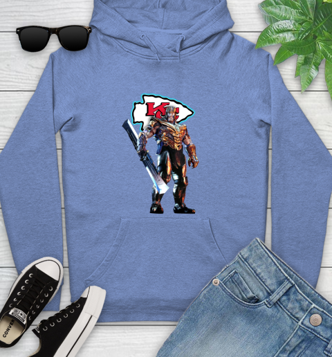 NFL Thanos Gauntlet Avengers Endgame Football Kansas City Chiefs Youth Hoodie 12