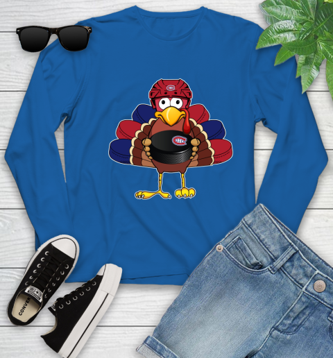 Montreal Canadiens Turkey Thanksgiving Day Youth Long Sleeve 9