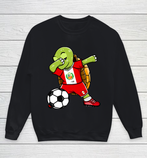 Dabbing Turtle Peru Soccer Fans Jersey Peruvian Football Youth Sweatshirt