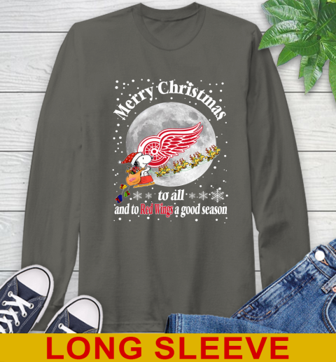 Detroit Red Wings Merry Christmas To All And To Red Wings A Good Season NHL Hockey Sports Long Sleeve T-Shirt 10