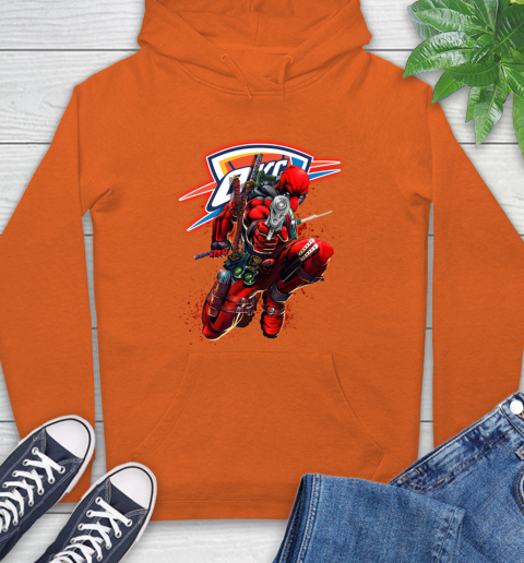 NBA Deadpool Marvel Comics Sports Basketball Oklahoma City Thunder Hoodie 5