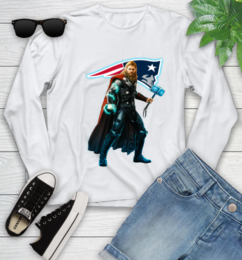 NFL Thor Avengers Endgame Football New England Patriots Youth Long Sleeve