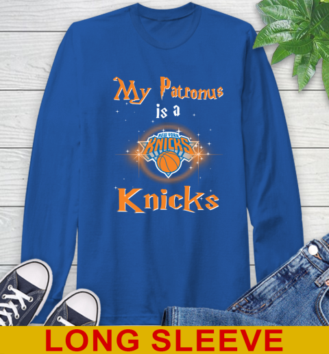 NBA Basketball Harry Potter My Patronus Is A New York Knicks Long Sleeve T-Shirt 11
