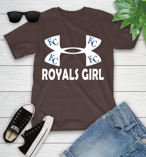 MLB Kansas City Royals Girl Under Armour Baseball Sports Youth T-Shirt 7
