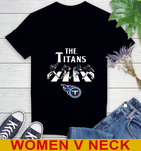 NFL Football Tennessee Titans The Beatles Rock Band Shirt Women's V-Neck T-Shirt