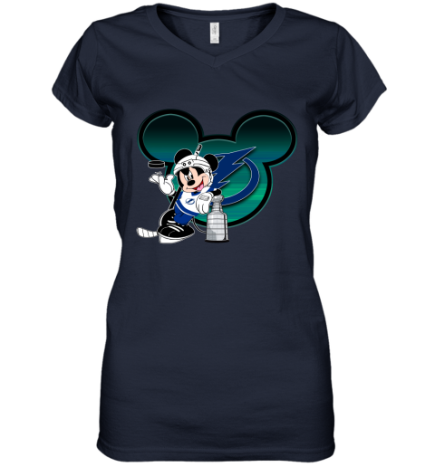 NHL Tampa Bay Lightning Stanley Cup Mickey Mouse Disney Hockey T Shirt Z0UsPT7Zp7p women v neck t shirt 39 95 151514 front navy