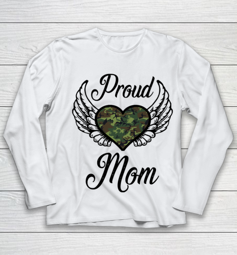 Mother's Day Funny Gift Ideas Apparel  Proud Military Mom Proud Army Mom presents military mom gift Youth Long Sleeve