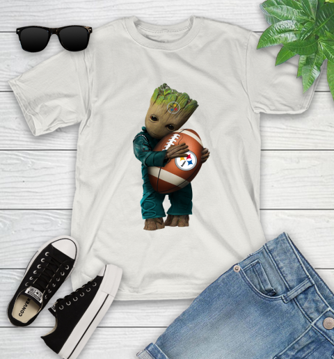 NFL Groot Guardians Of The Galaxy Football Sports Pittsburgh Steelers Youth T-Shirt 12
