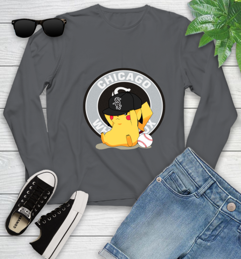 MLB Pikachu Baseball Sports Chicago White Sox Youth Long Sleeve 8