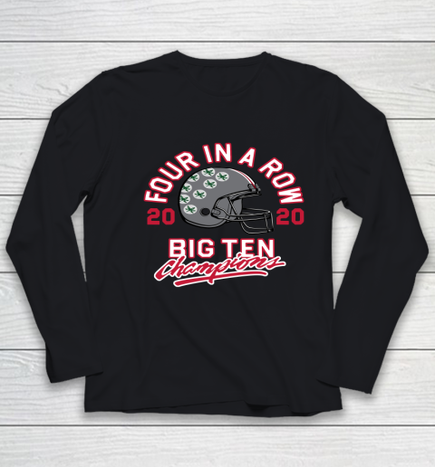 OSU 2020 Big Ten Champions 2020 Four In A Row Youth Long Sleeve
