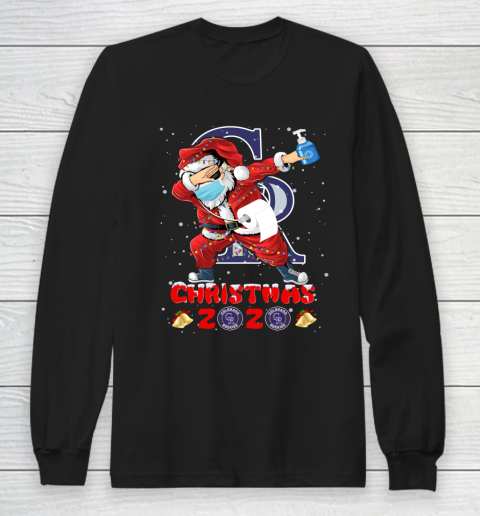 Colorado Rockies Funny Santa Claus Dabbing Christmas 2020 MLB Long Sleeve T-Shirt
