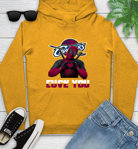 NBA Cleveland Cavaliers Deadpool Love You Fuck You Basketball Sports Youth Hoodie 2