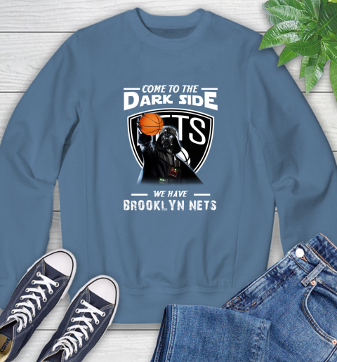 NBA Come To The Dark Side We Have Brooklyn Nets Star Wars Darth Vader Basketball Sweatshirt 8