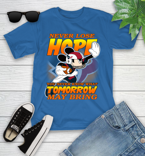 Houston Texans NFL Football Mickey Disney Never Lose Hope Youth T-Shirt 12