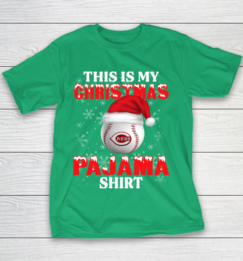 Cincinnati Reds This Is My Christmas Pajama Shirt MLB Youth T-Shirt 3