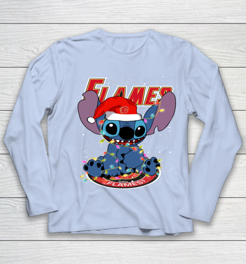 Calgary Flames NHL Hockey noel stitch Christmas Youth Long Sleeve 5