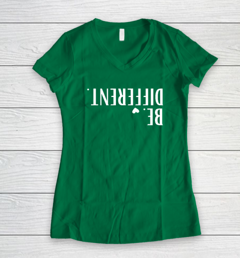 Funny Upside Down Be Different Women's V-Neck T-Shirt 3