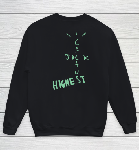 Travis Scott Jordan Cactus Jack Highest Olive Front And Back Youth Sweatshirt 9