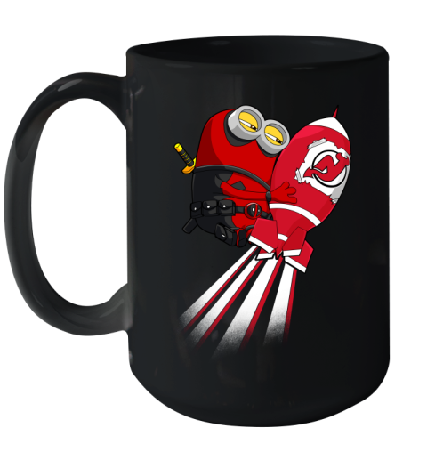 NHL Hockey New Jersey Devils Deadpool Minion Marvel Shirt Ceramic Mug 15oz